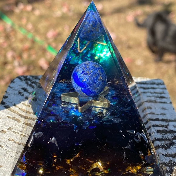 Lapis Lazuli Obsidian Orgone Pyramid  Generator | Reiki - Picture 10 of 10